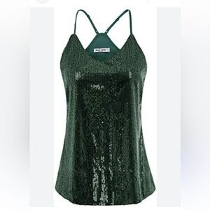 Grace Karin Green Sequin Tank Top
